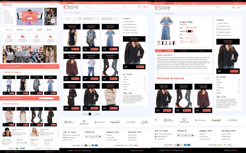 eCommerce HTML Template Free Download - HTML Codex