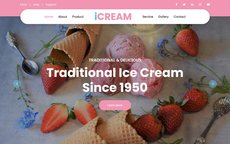 iCREAM – Ice Cream Shop Website Template