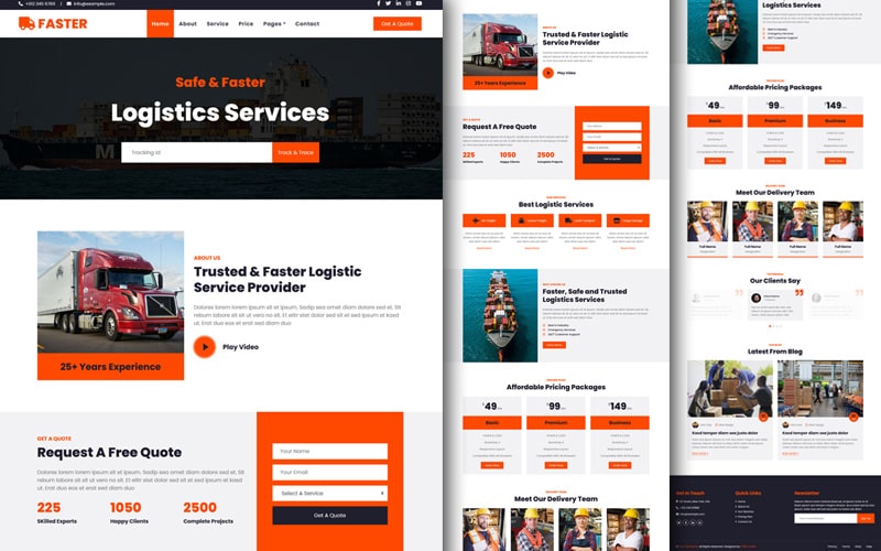 FASTER – Logistics Company Website Template