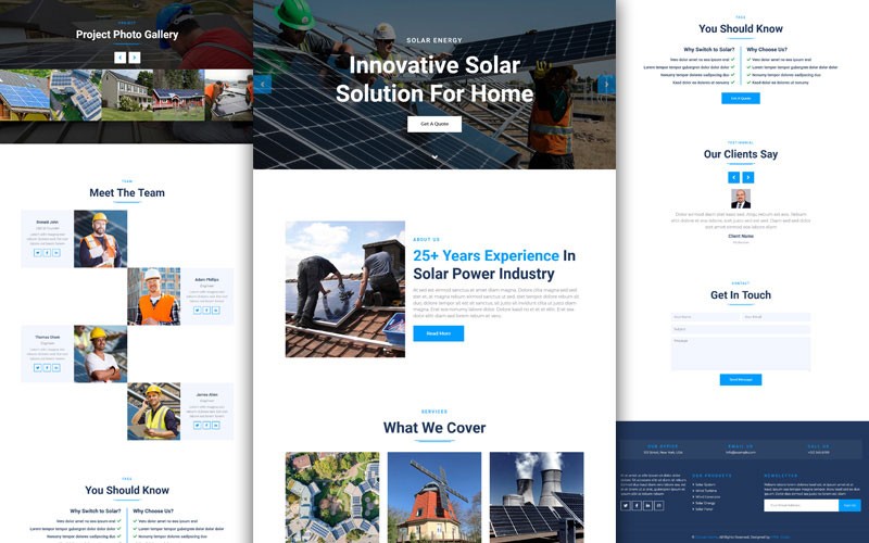 Solar Website Template Free - HTML Codex