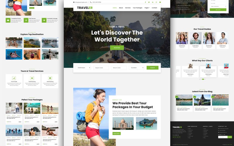 TRAVELER – Free Travel Website Template