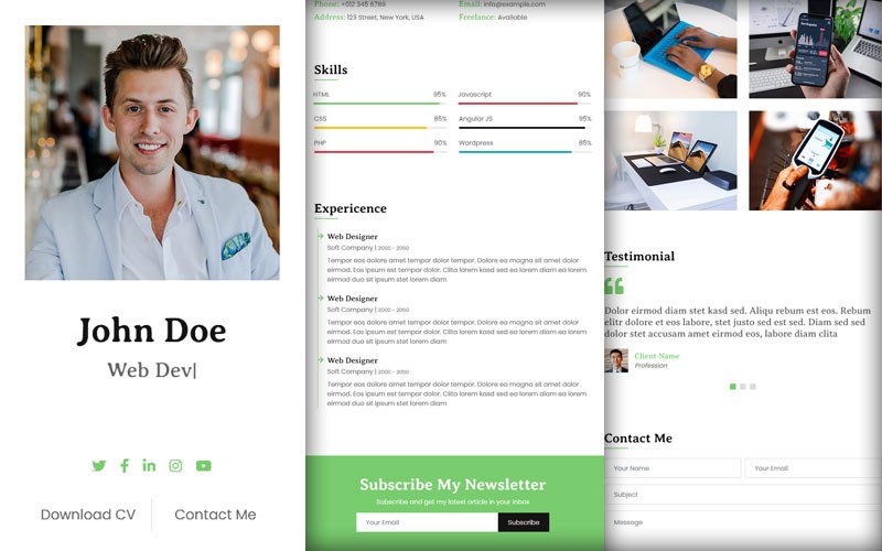 John Doe – Personal CV Website Template