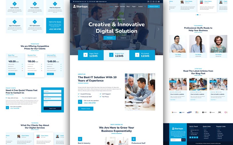 Free responsive business website template