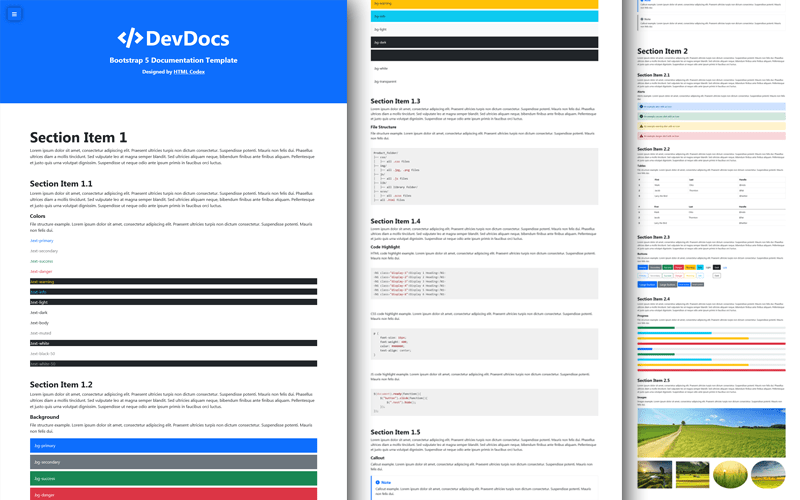 DevDocs – Bootstrap Documentation Template