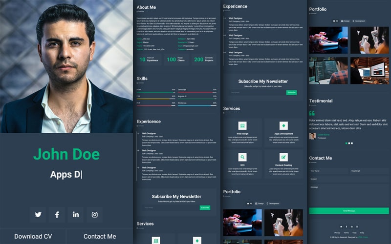 resume html template bootstrap