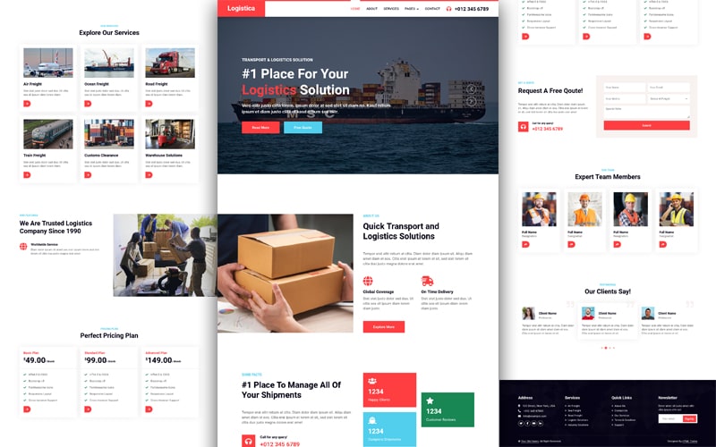  Shipping Company Website Template Free Download HTML Codex