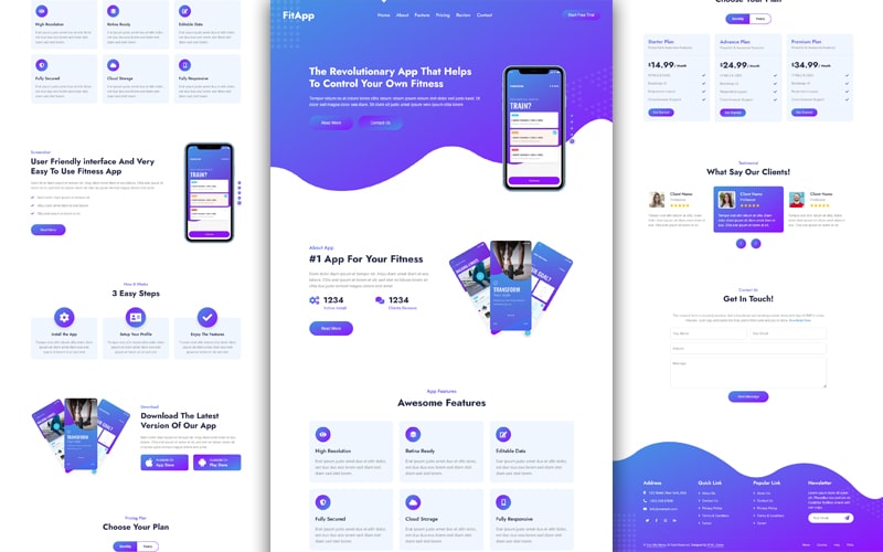 Mobile App Landing Page HTML Template Free Download HTML Codex