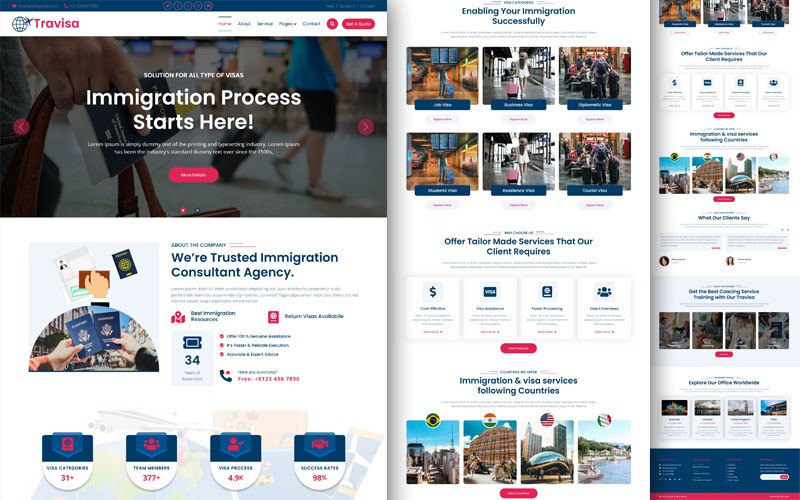 Travisa – Visa & Immigration Website Template