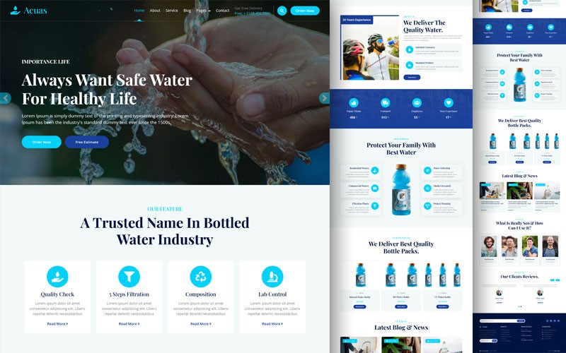 Acuas – Drinking Water Website Template