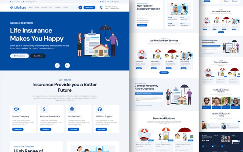 LifeSure – Life Insurance Website Template