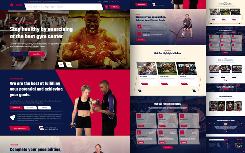 Fitness – Free Fitness Website Template