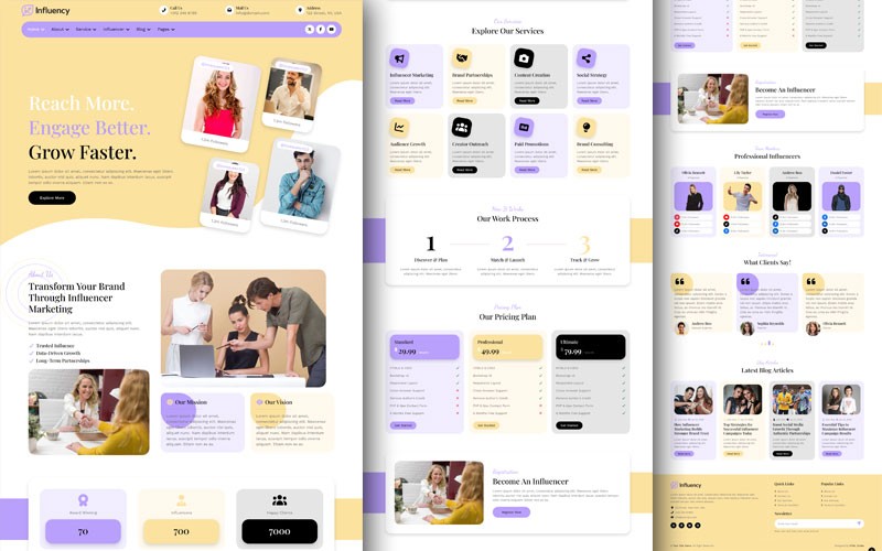 Influencer Website Template